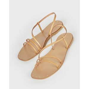 Joie Baja Studded Adjustable Flat Sandals Leather‎ Strappy US 7.5 38.5 Nude
